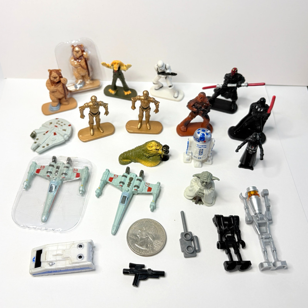 Vintage Star Wars Micro Machines & Mini Figures Lot - Galoob Hasbro Pod Disney